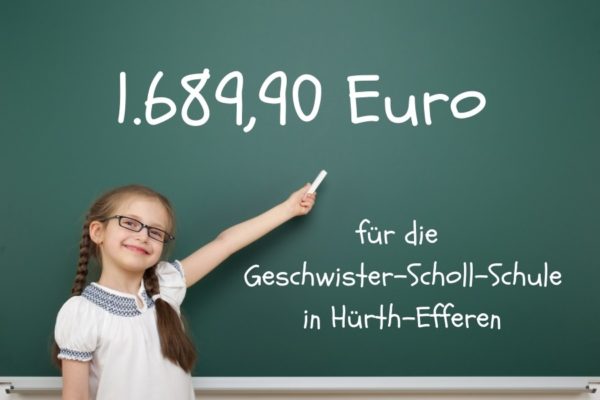 Spende für die Geschwister-Scholl-Grundschule in Hürth-Efferen